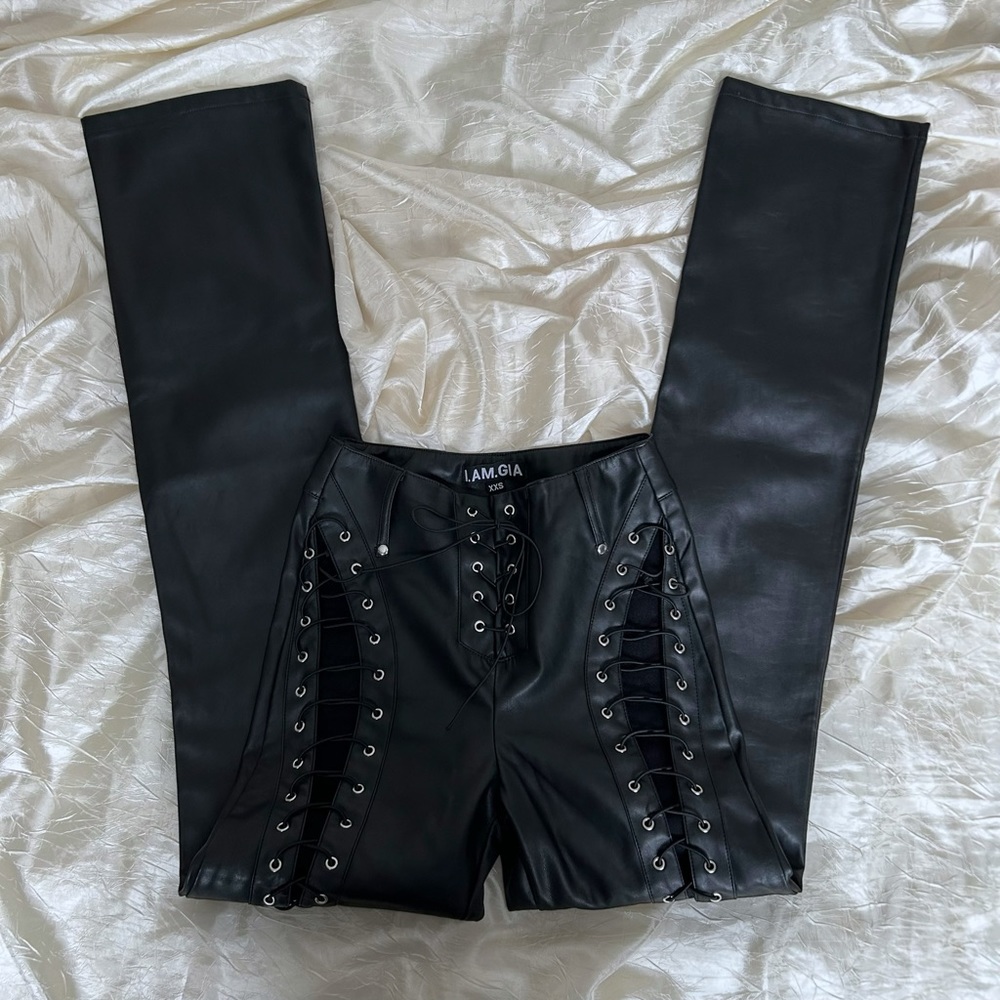 IAMGIA XENIA BLACK LEATHER PANT